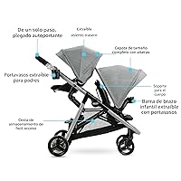 Vista 7 de Graco Ready2Grow LX 2.0 - Cochecito doble con opciones de asiento de banco y plataforma de pie, Clark