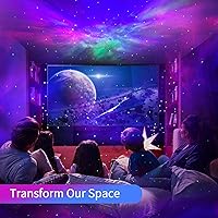 Vista 7 de Astronaut Galaxy Projector, Star Projector with Timer and Remote, Night Light with Moon Lamp, LED Nebula Lamp for Kids Adults, Room Decor Gift Negro