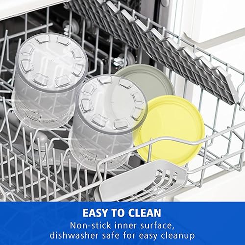 Miniatura 5 de LOMILD Recipientes de helado de 24 onzas, repuesto para pintas y tapas Ninja Creami Deluxe, paquete de 2, compatibles con máquinas de helados NC500