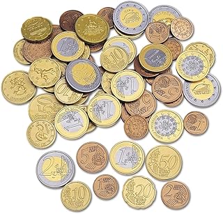 Learning Resources Spielgeldset Euro-Münzen (Set mit 100 Stück), Kinder Euro spielgeld münzen, kaufladen Kasse, Spielgeld für Kinder kaufmannsladen einkaufsladen