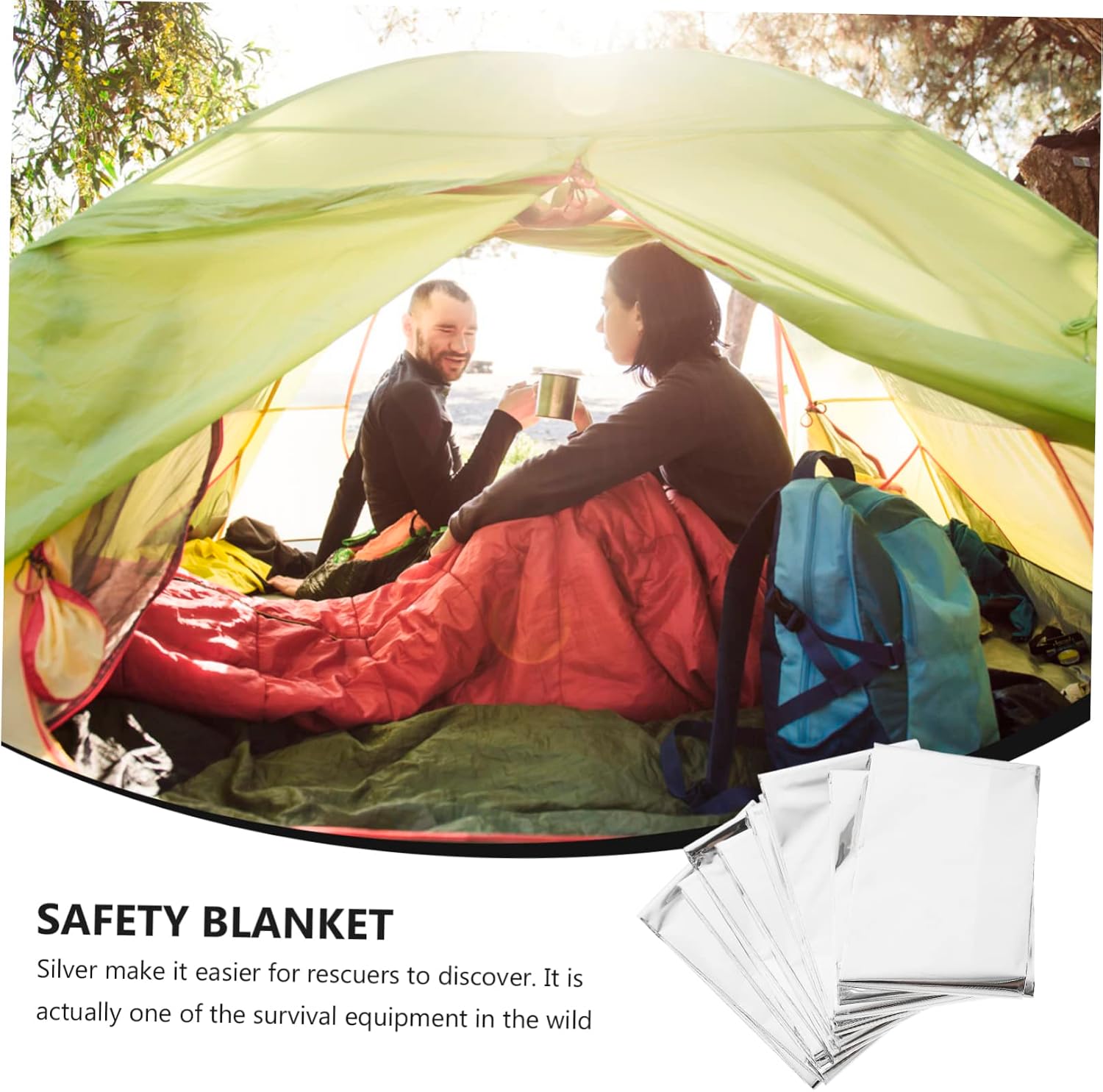 GANAZONO Emergency Blanket Survival Warm Blanket Insulation Foil Rescuing for Outdoor Camping
