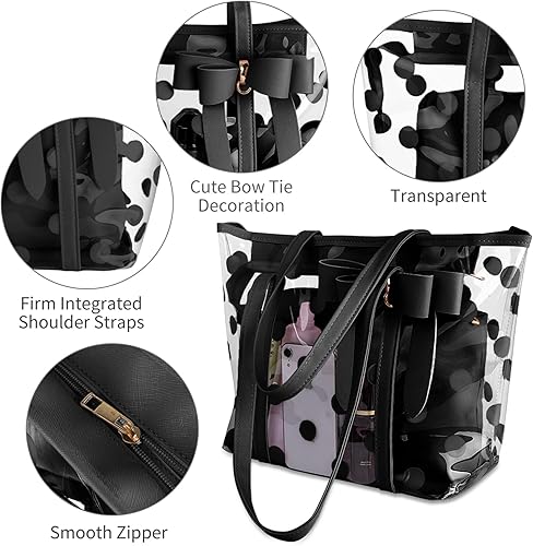 Miniatura 4 de Bolso de mano transparente impermeable de PVC para mujer, bolso de hombro, bolsa de playa, bolsa de trabajo de compras