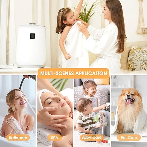 Miniatura 6 de Calentador de toallas, capacidad mejorada de 20 litros para baño, calentador de toallas de lujo con bloqueo de seguridad infantil para mantas,