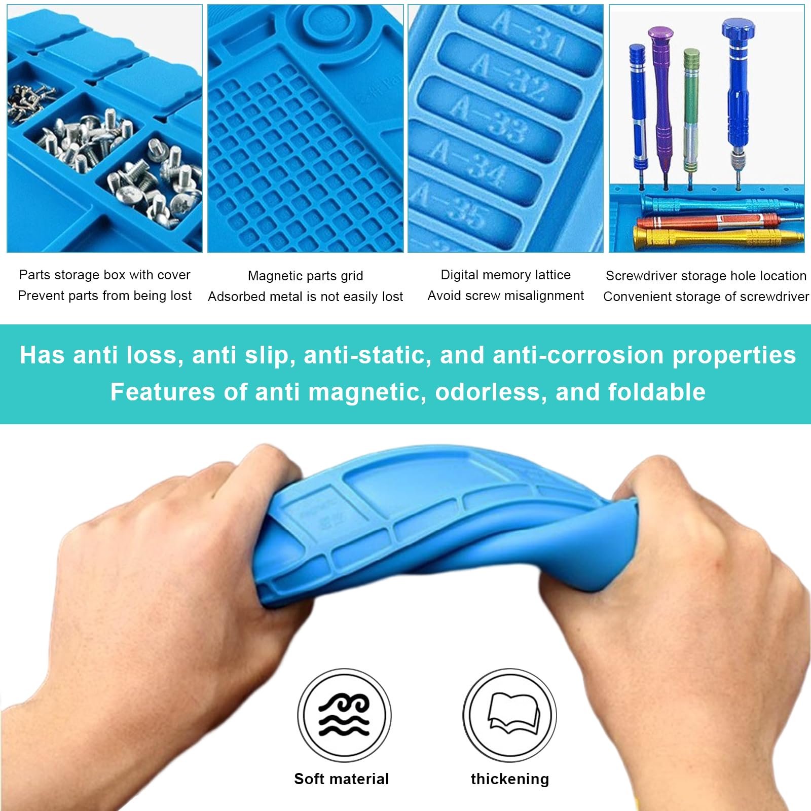 Tappetino Antistatico In Silicone BAKU 45x30 Cm Per Riparazione Smartphone &ndash; Nuovo