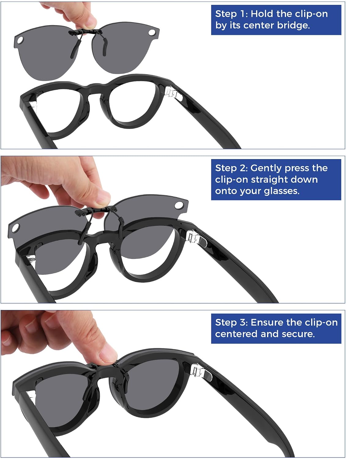 Polarized Clip-on Eyeglasses for Ray-Ban Meta Headliner RW4009 & Gen 2 RW4013 50mm Sunglasses image 5