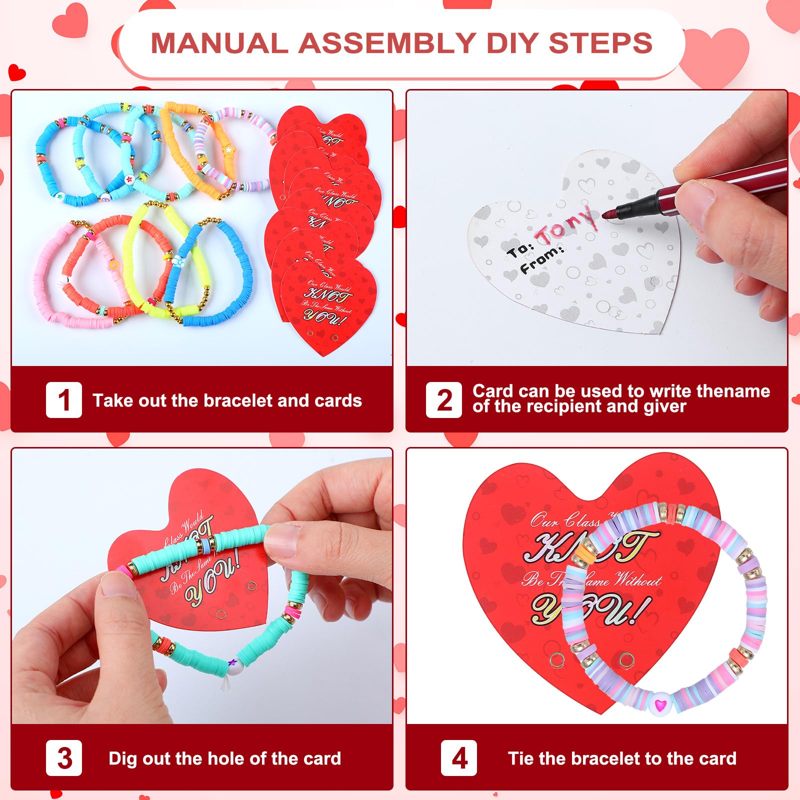 Tondiamo 3 Pulseras De La Amistad Tejidas Con Lazo, Estilo