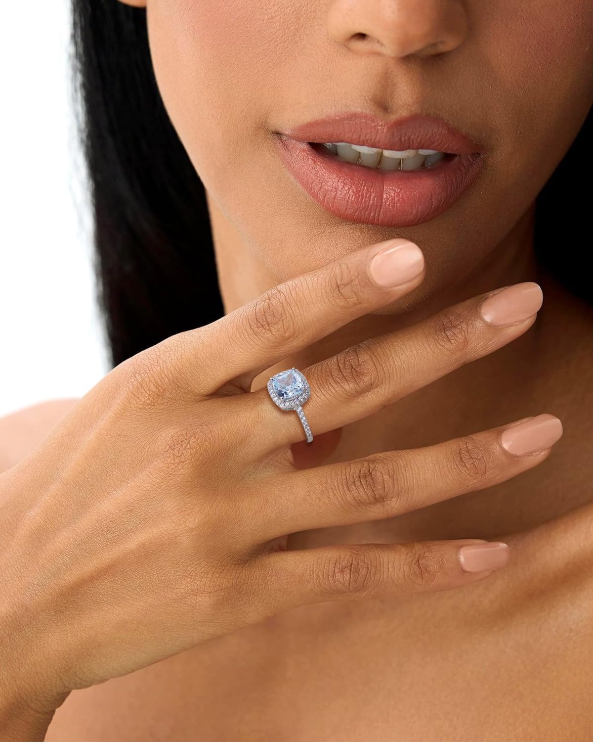 925 Sterling Silver/14K Gold Plated Heart/Square/Pear Shape Rings for Women Created Gemstone Engagement Birthday Party Jewerly(with Box)
