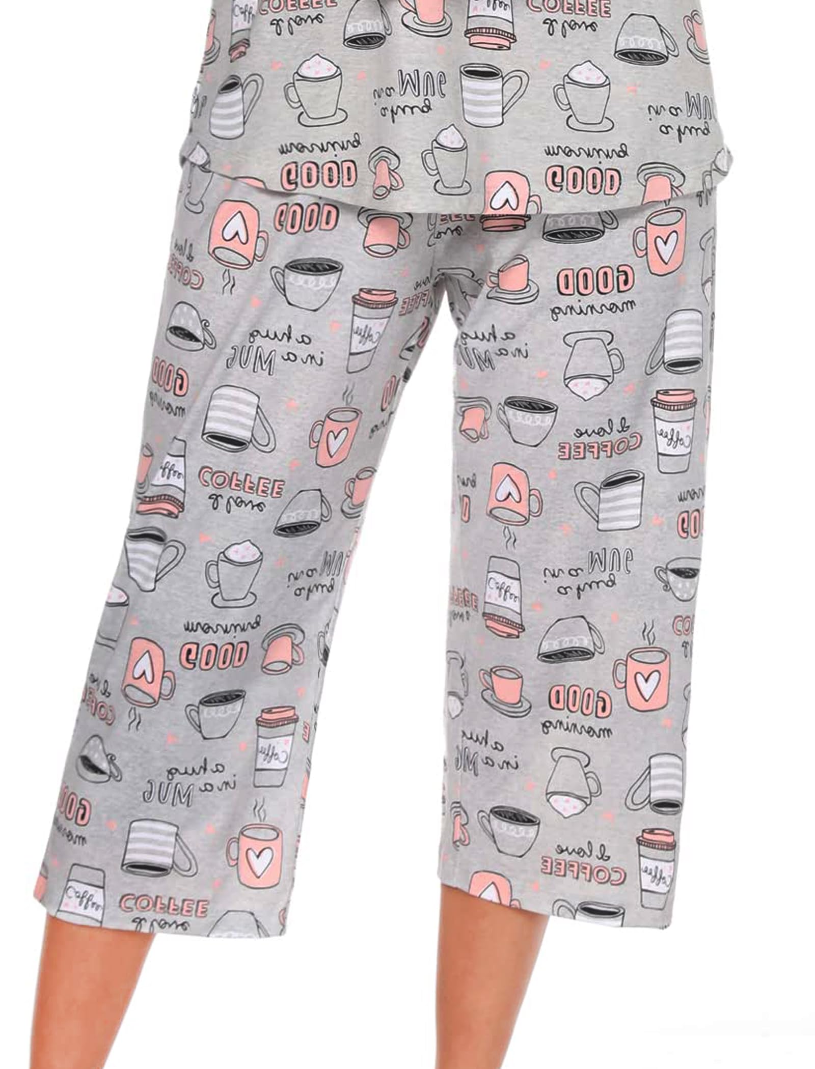 Pijama para mujer, 3/4 de largo, pantalones cortos para el tiempo libre, ropa de dormir con cordones