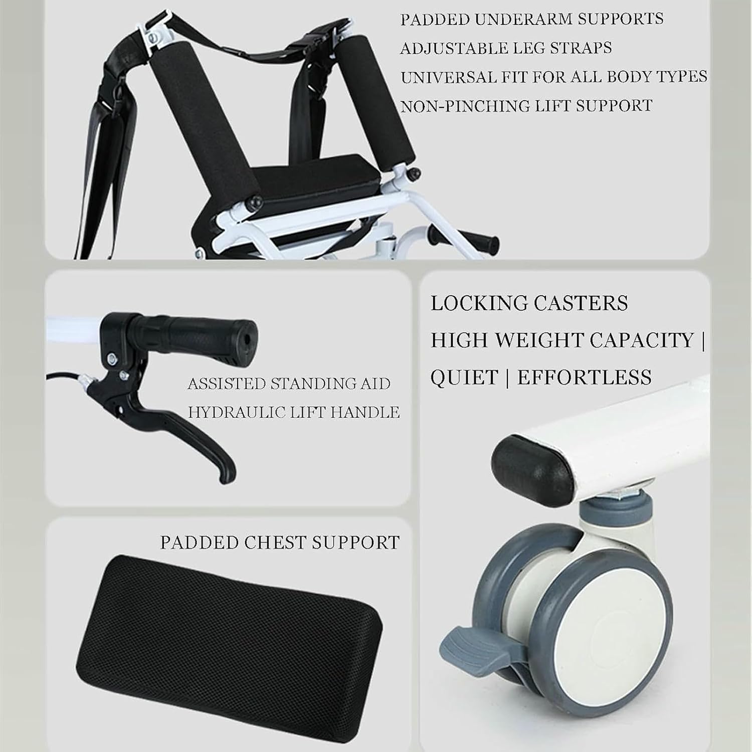 240 lb Home Care Mobility Transfer Chair, Capacity Patient Lift Transfer Chair for Home, Hydraulic Patient Lift Chair for Elderly Adults