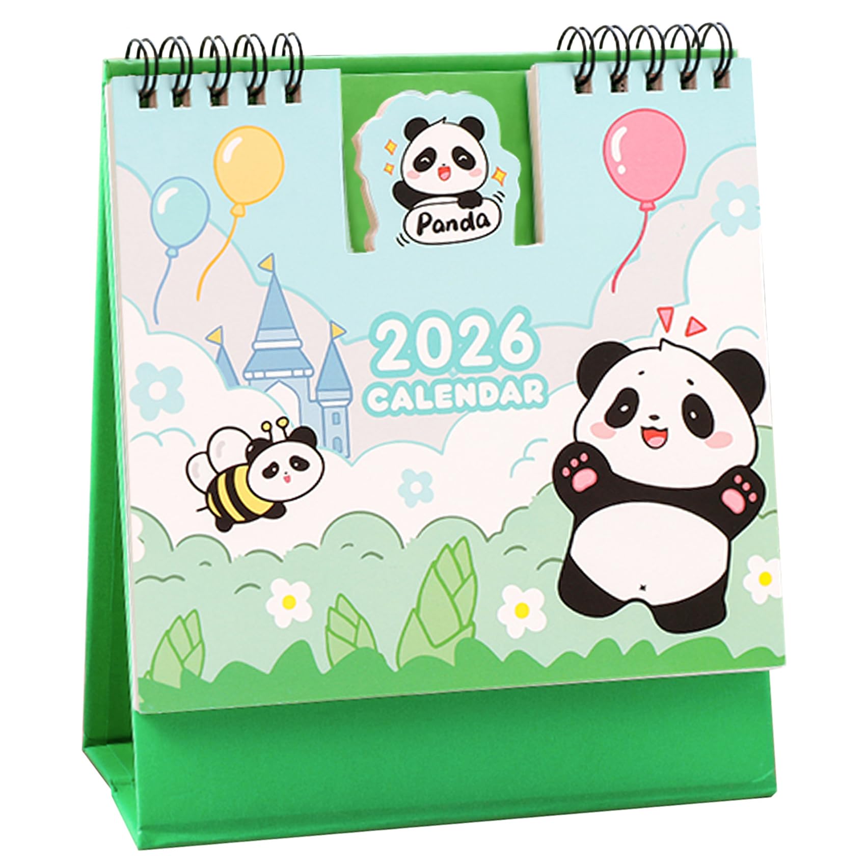 2026 Mini Desk Calendar Office Home Decor Cute Cartoon Calendar 6.3" x 6" - Panda (Oct. 2025 to Dec. 2026)