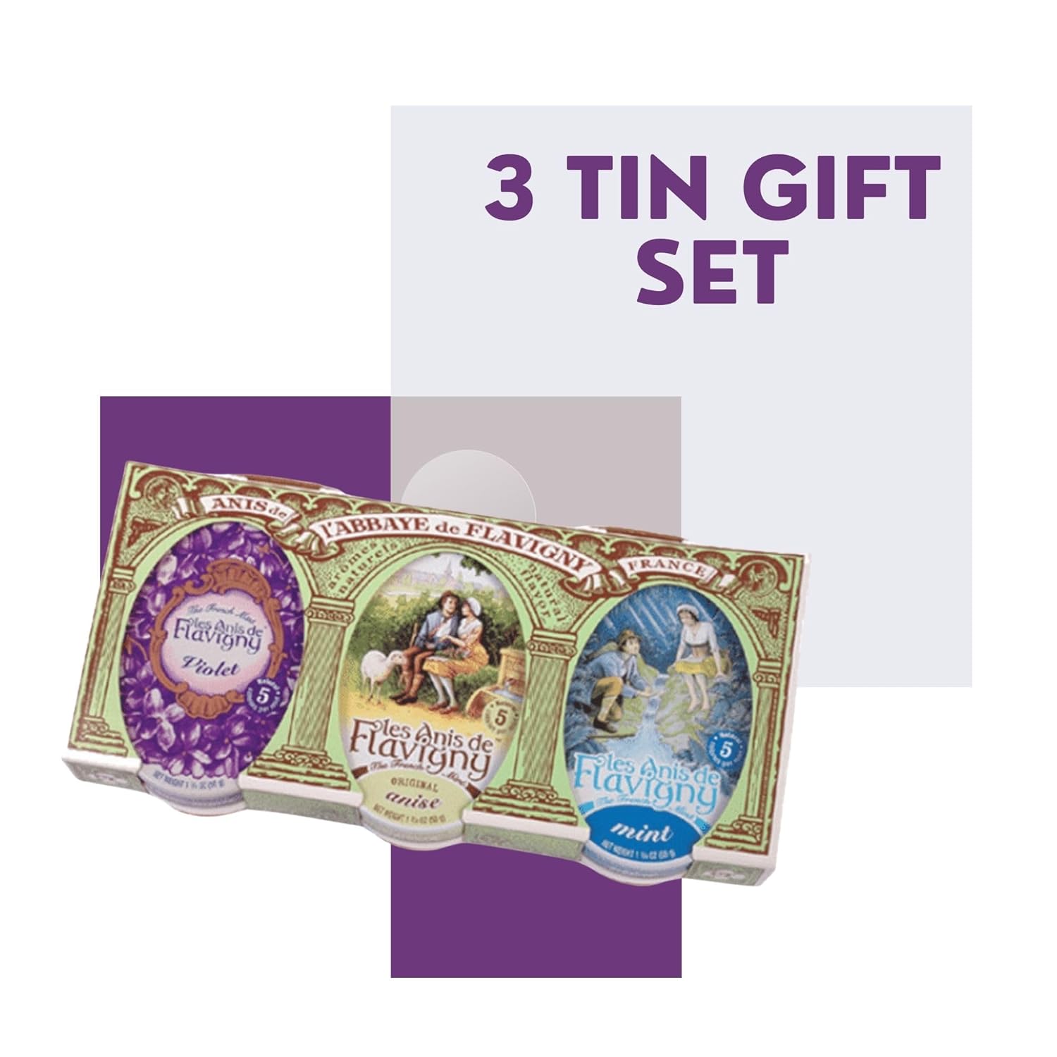Les Anis de Flavigny Candy Gift Set (Anis, Mint, Violet)