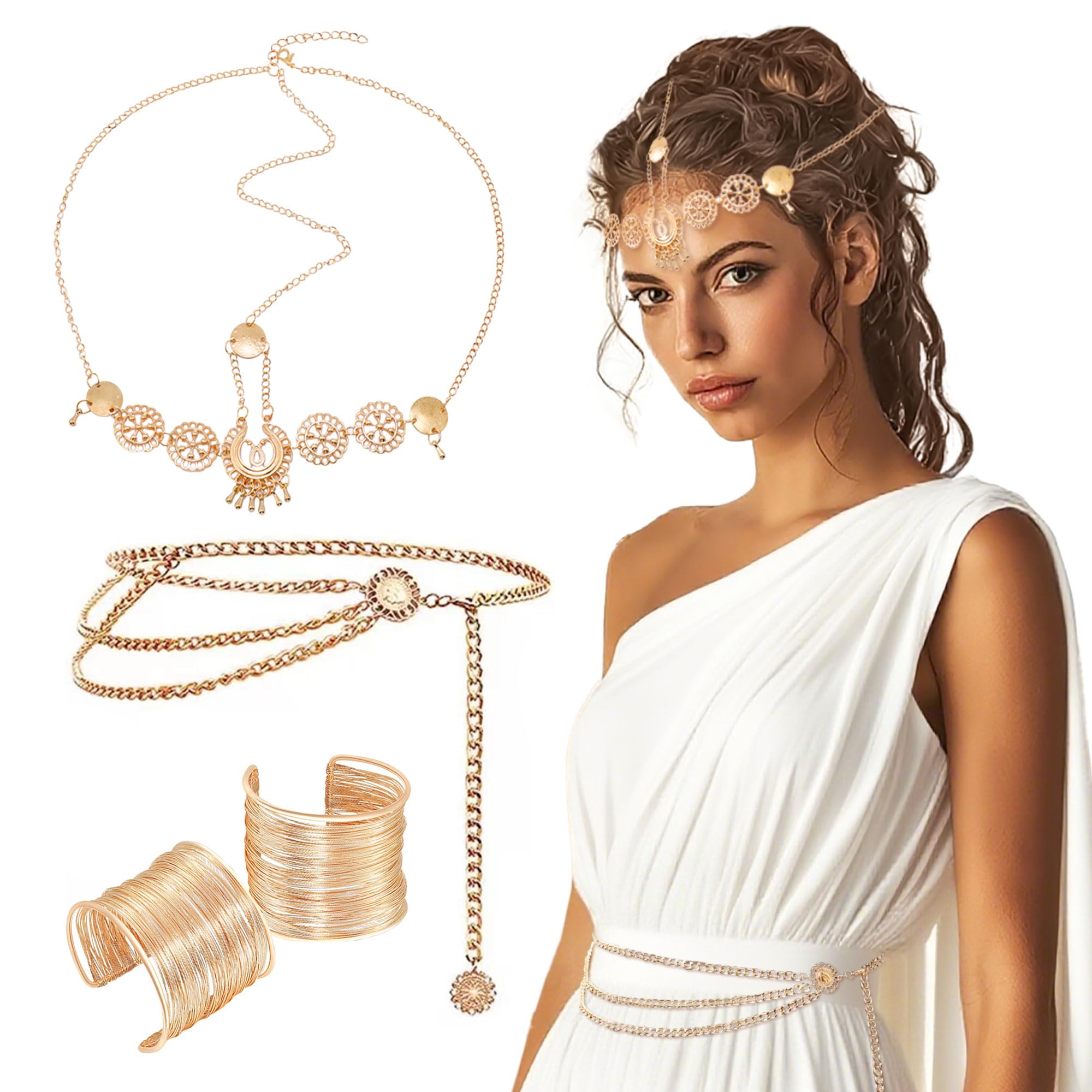 JeVenis Greek Goddess Costume Accessories Women Grecian 