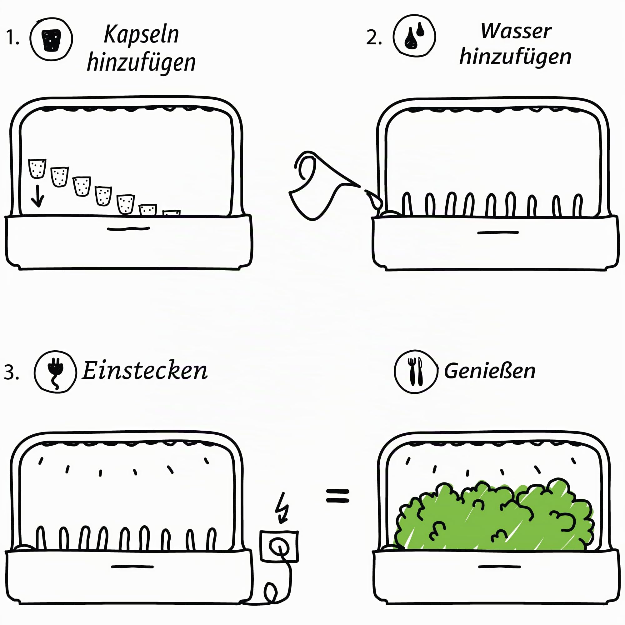 Click and Grow Indoor Garten, einfacher als Hydroponisches anzuchtsystem, Smart Garden mit LED, kräutergarten, Indoor gewächshaus mit 9 Plant pods dabei (weiß)