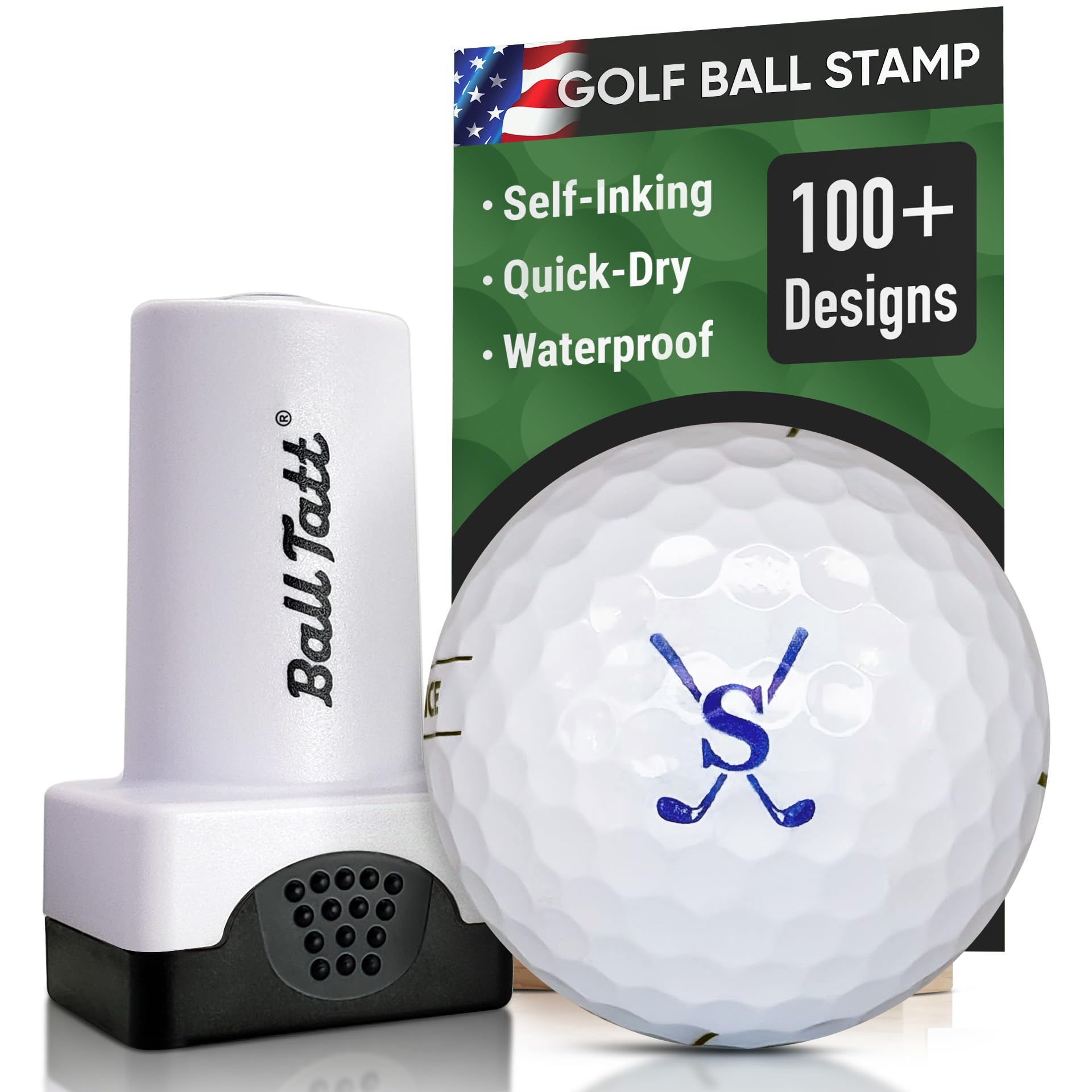 Ball Tatt - Golf Ball Stamp Personalized Monogram Initial S - golf | Mubboo