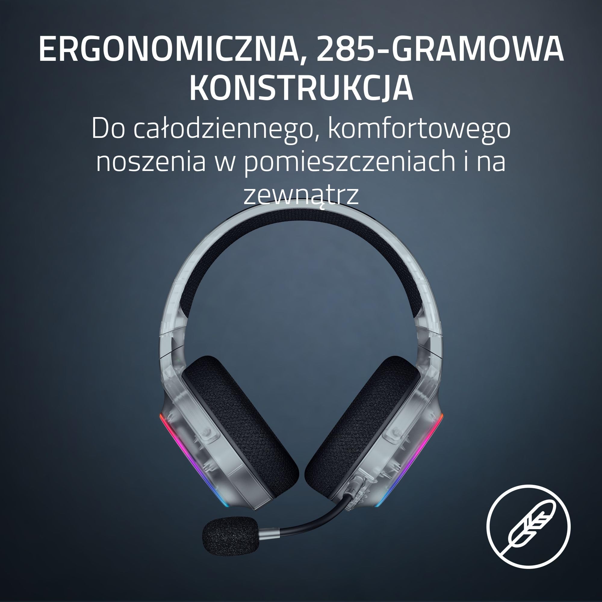 Razer Barracuda X Chroma Phantom White - bezprzewodowy zestaw słuchawkowy do gier na wiele platform - 285g - przetwornik Triforce 40mm - bezprzewodowa HyperSpeed i Bluetooth | Edycja Phantom White