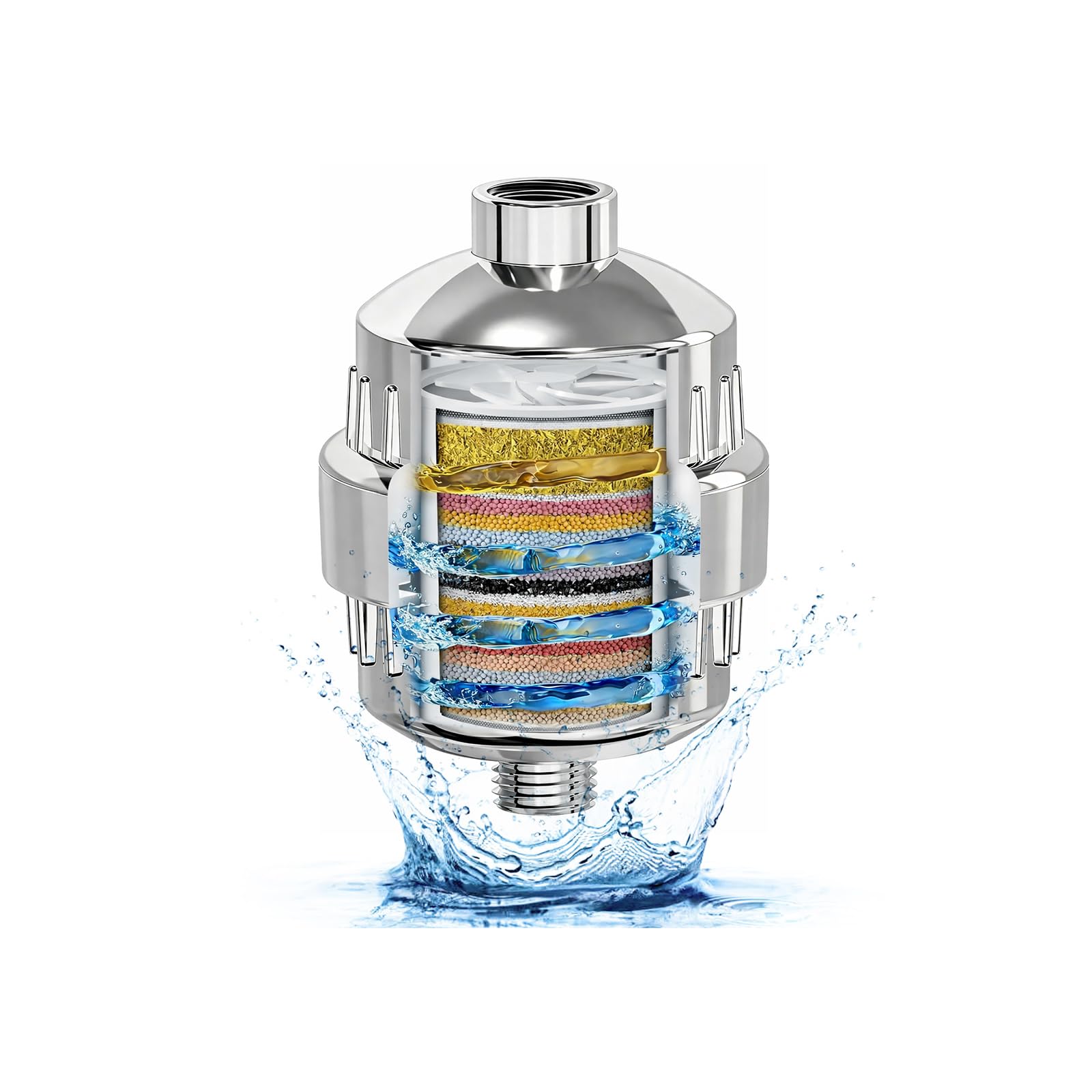Photo 1 of High Output Revitalizing Shower Filter Rich in KDF55,Hard Water Softener Removes 99% Chlorine,Fluoride,Lead & Chemicals,Reduces Eczema &Dandruff,Prevents Scale,Revitalizes Skin & Hair,Nails, Chrome
