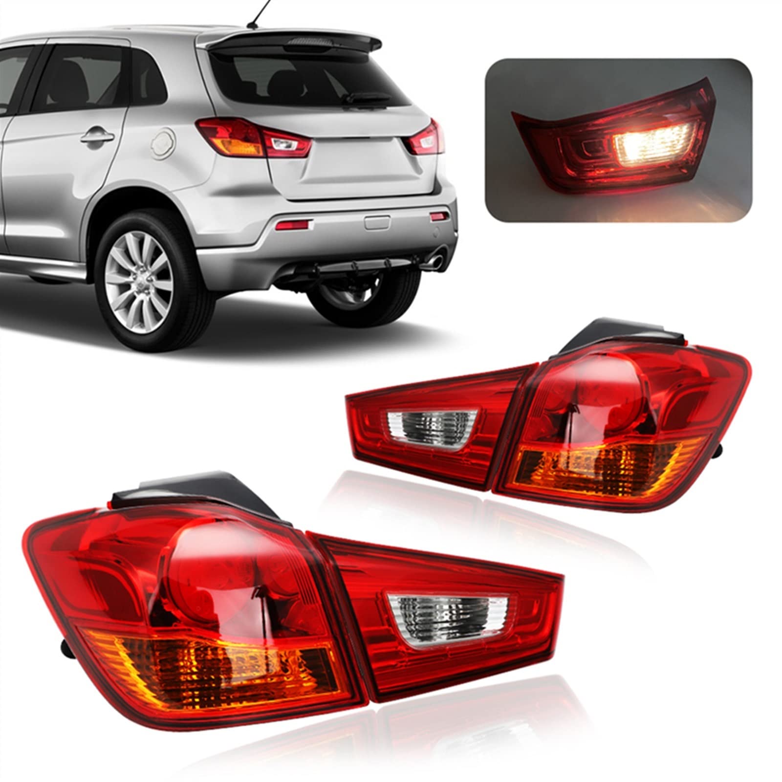 Generico Auto Fanale Posteriore Luci Di Arresto Lampada Parcheggio Per Mitsubishi Per Outlander Sport ASX RVR GA2W GA5W GA6W(Inner R)
