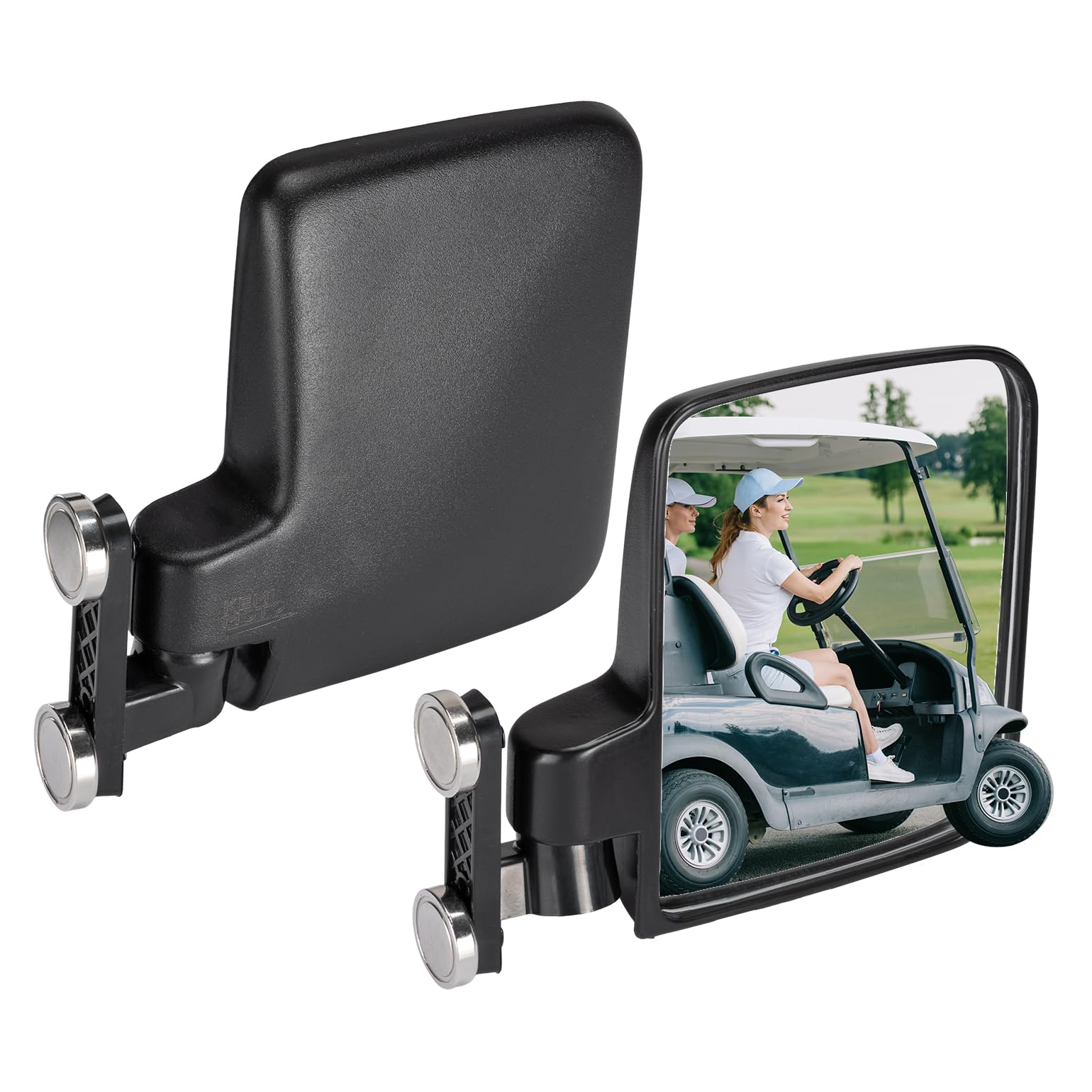 KEMIMOTO Golfwagen Spiegel, Magnetische Seitenspiegel für Traktoren, Gabelstapler, Rasenmäher, Minibagger, Hubwagen, Golfwagen Rückspiegel Kompatibel mit John Deere, Kubota, Toyota, CASE IH