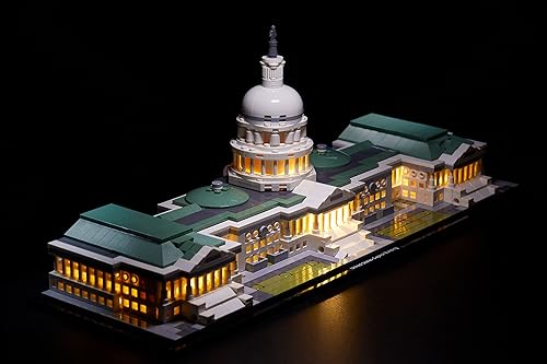 Juego de luces LED de lujo para tu Lego Architecture United States Capitolio Building Set 21030 juego de Lego no incluido