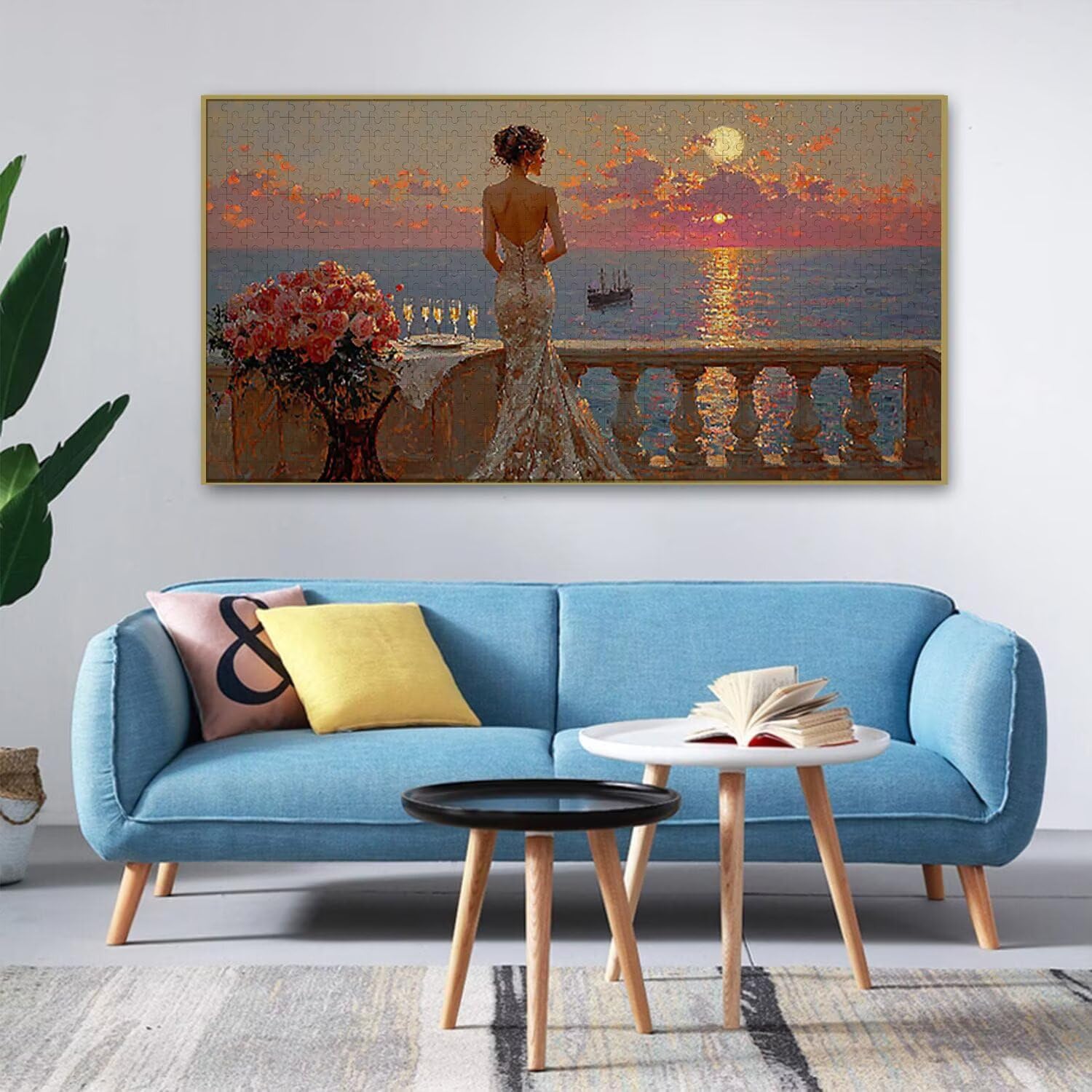 Puzzle 1692 Puzzle Erwachsene, EIN Herausforderndes Rätsel, Puzzles-Geschenk 179x31cm, Puzzlespiele für Die Ganze Familie, Geschenke für Frauen, Geschenke für Männer, Thema: Frau Meerblick j-773