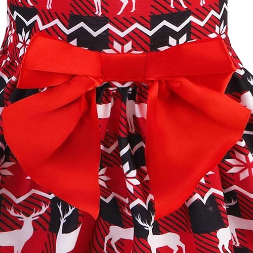 Miniatura 46 de PUPTECK Vestido de Navidad para perro, disfraz de cachorro, ropa para perros pequeños con falda de lazo, pijama Rojo (Navidad)