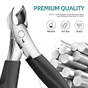 Toenail Clippers for Seniors Thick Toenails, RONAVO Heavy Duty Toe Nail Clippers Adult Thick Nails Long Handle, Large Toenail Clippers for Thick Nails 4Pcs (Black) gallery image