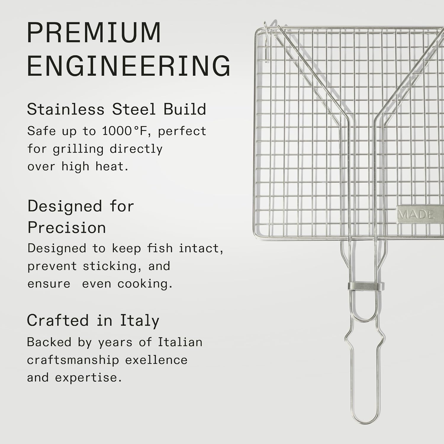 Made In Cookware | Fish Basket | Premium Stainless Steel | Crafted in Italy | High-Heat Safe to 1000°F