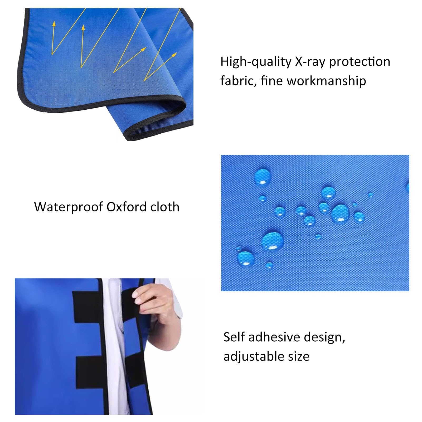 Delantal de Plomo Delantal De Plomo con Mangas Largas para Adultos, Ligero Y Ajustable, para Protección Radiológica En Laboratorio(0.5mmpb,110x60cm)