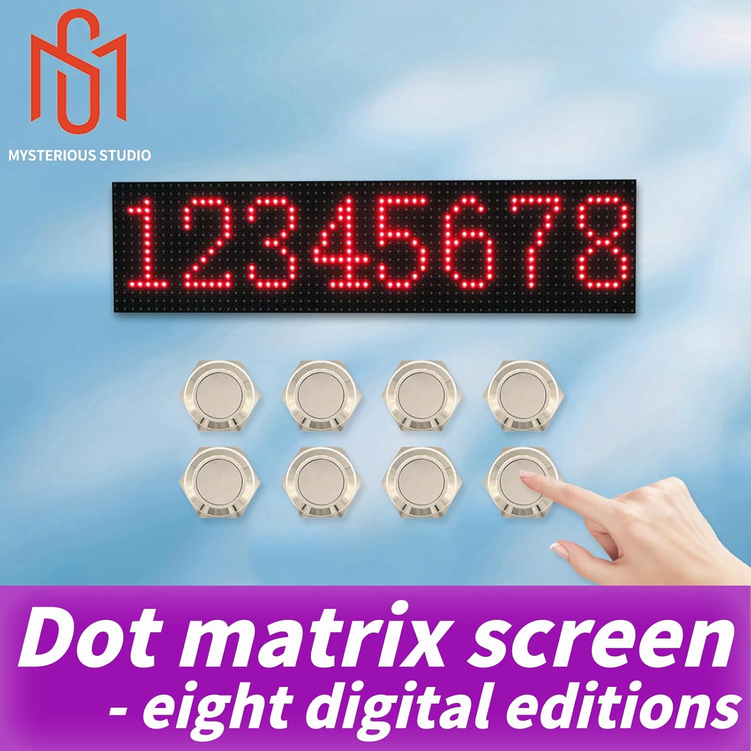 Mysterious Studio Secret Room Escape Props Dot Matrix Screen 8-Button Numeric Code Unlock Escape Room