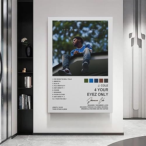 Miniatura 7 de J Cole - Pósters de 4 portadas de álbum con texto en inglés "Your Eyez Only", pintura decorativa, lienzo, pósteres de pared e impresión artística