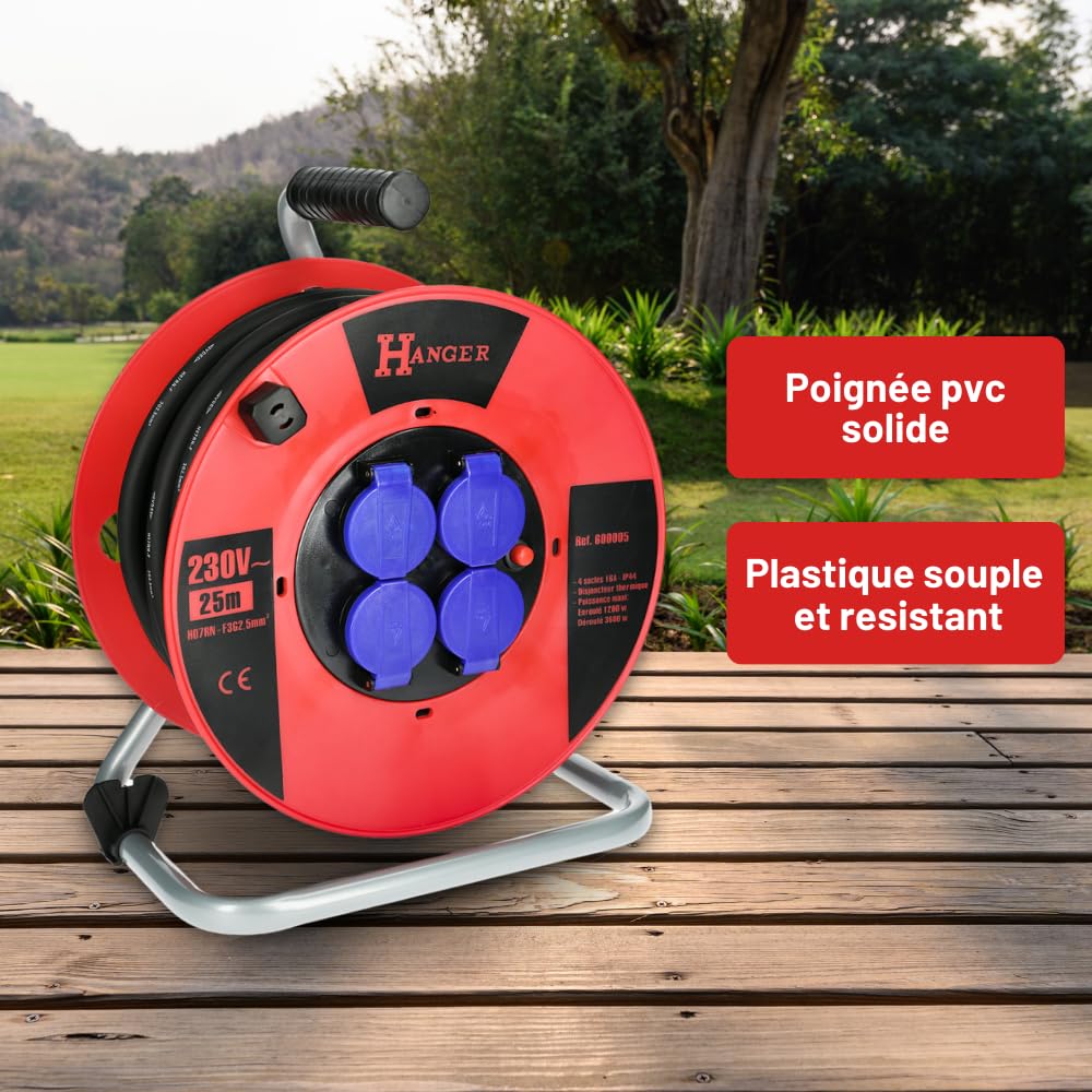 Enrouleur électrique 40m H07RN-F 3G 2,5mm2 - HANGER - 600006