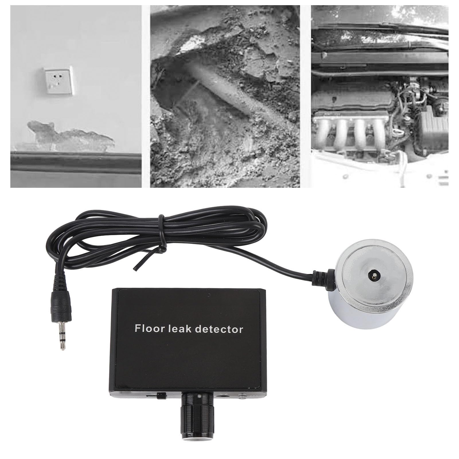 Testeur de Fuites d'eau Souterraines 20 000 X, Détecteur de Fuites d'eau -70 DB pour Chantier, Entretien Automobile avec écouteurs, Détecteur de Fuites d'eau Haute sensibilité (1#)