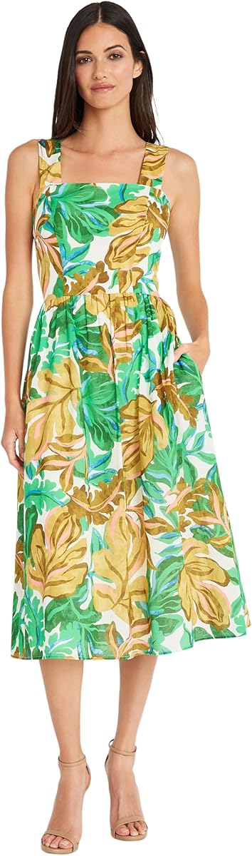 Maggy London Women's Dresses Sleeveless Shoulder Strap Dress with Full Skirt