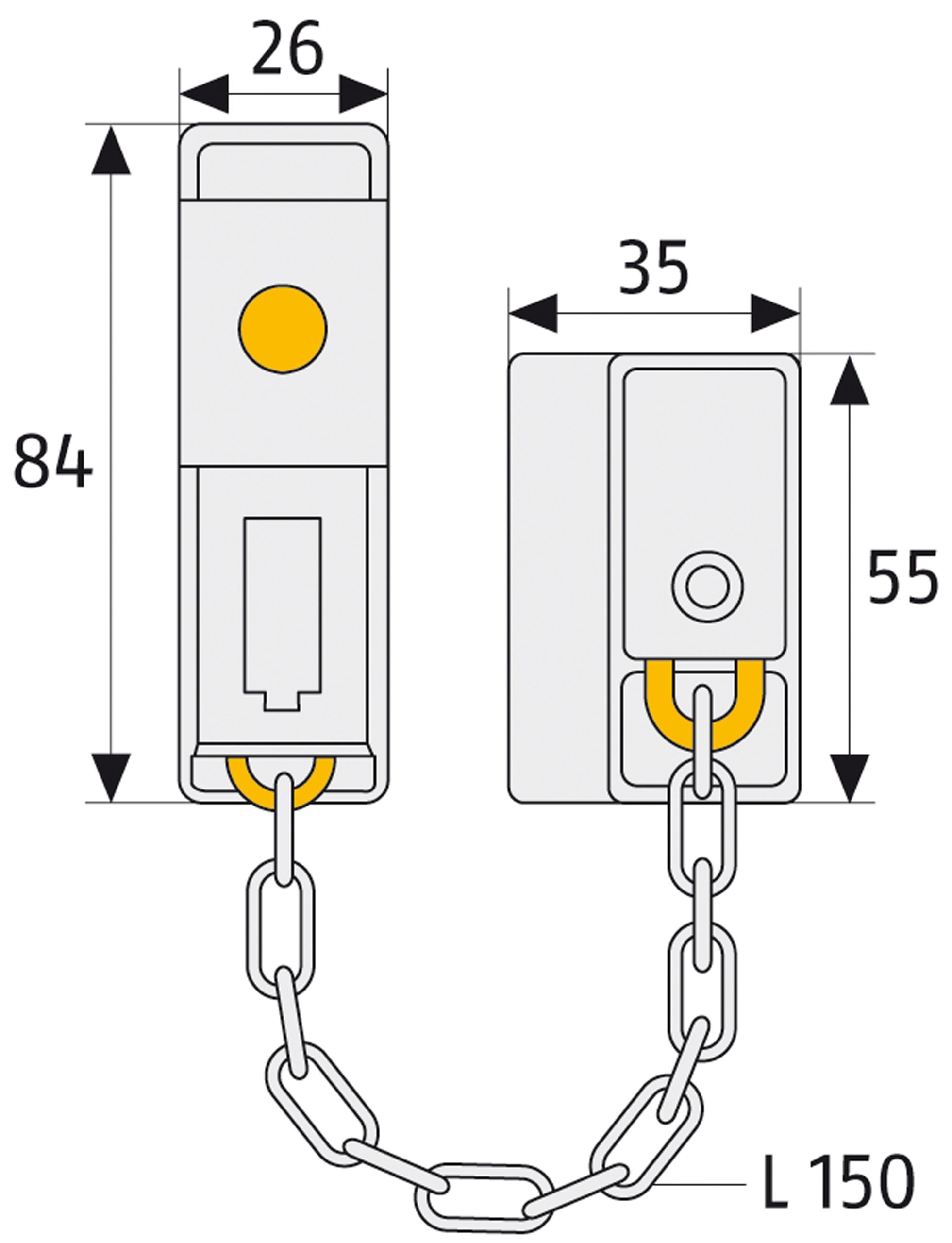 ABUS 39690 - Catenaccio per porta, tipo SK79 W SB