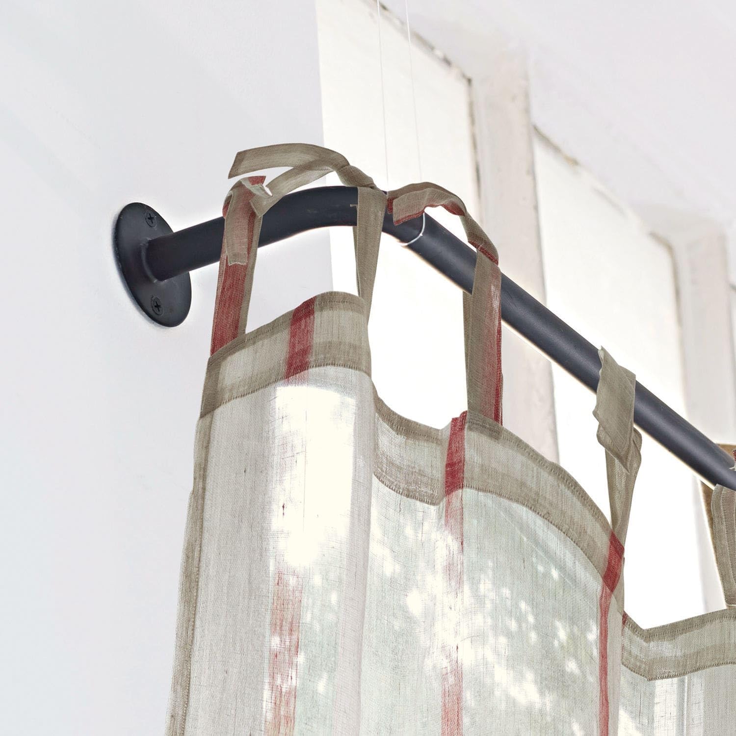 Loberon Omara Bastone per Tende - Design Sobrio - Abbinabile a Qualsiasi Stile, Grigio Scuro