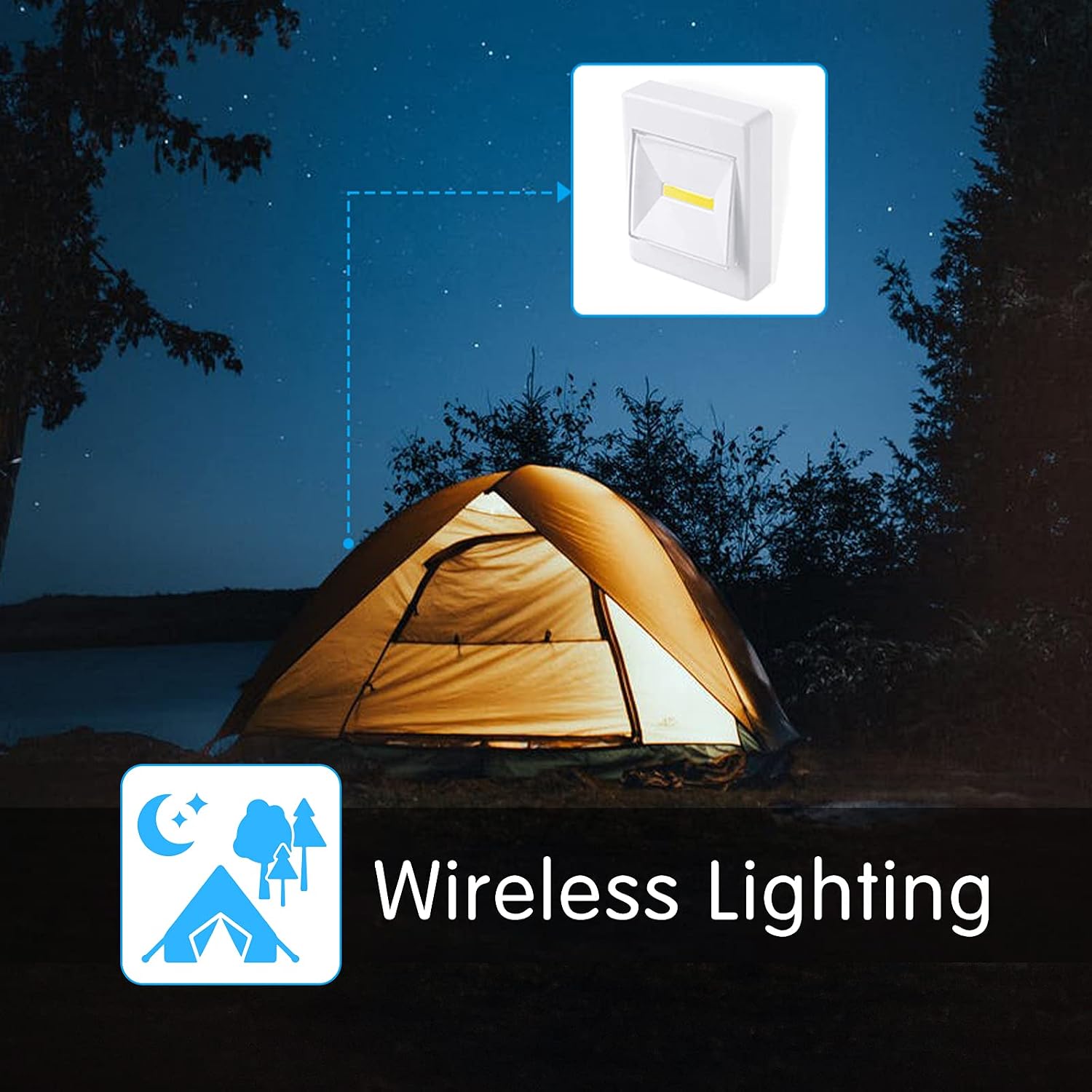 VIBELITE LED Switch Light, Closet Lights, Tap Light, Battery Operated, Puck Lights, Under Cabinet Lighting, Stick on Lights for Cabinets, Counters, Utility Rooms, Shed, or Attic, Emergency 5 Pack
