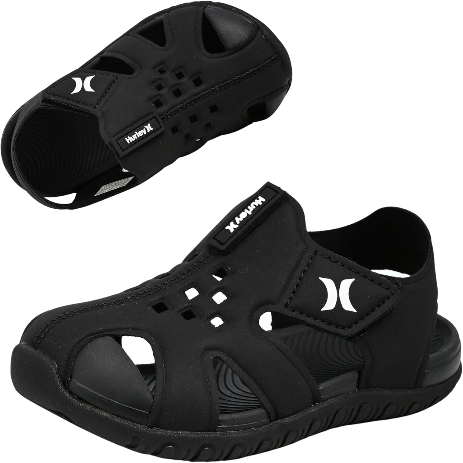 Hurley Kids Water Shoes – Quick-Dry Protective Toe Sandals with Adjustable Strap & Grip Sole for Beach, Pool, River & Summer Outdoor Play- River
