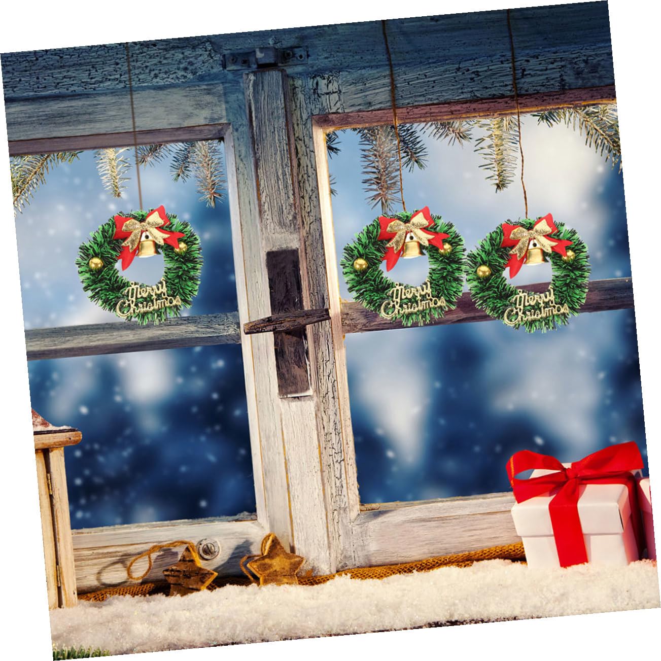 Gatuida 20 Piezas Mini Guirnalda Navideña Artificial para Manualidades y Decoración De Invierno Guirnalda Pequeña con Lazo para Adornos Navideños