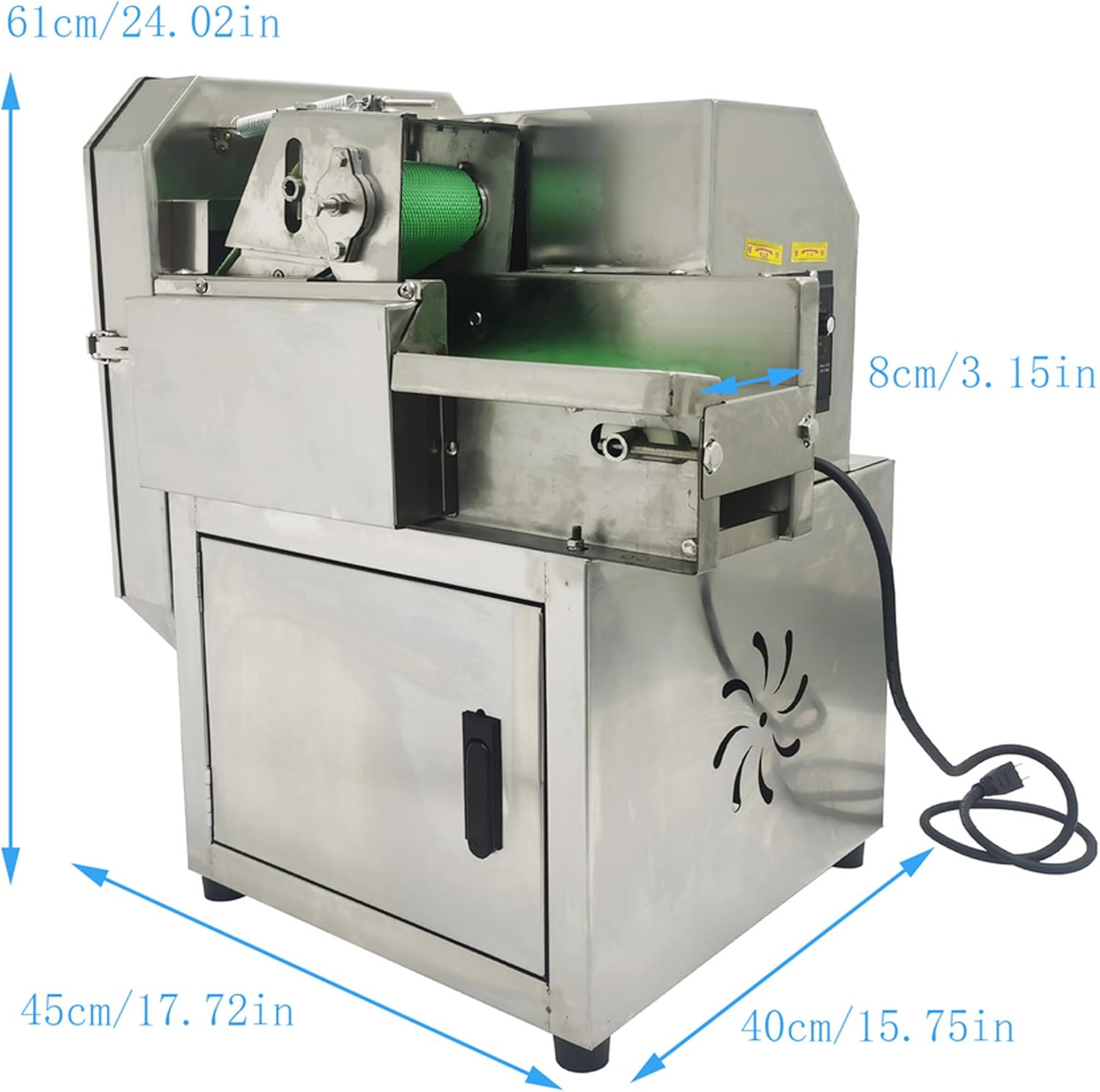 Commercial Food Processor Electric Vegetable Slicer Vegetable Processor Detachable Vegetable Cutter Slicer Chopper Speed Length Adjustable for Slender Vegetables Cutting 150-300kg/h 110V