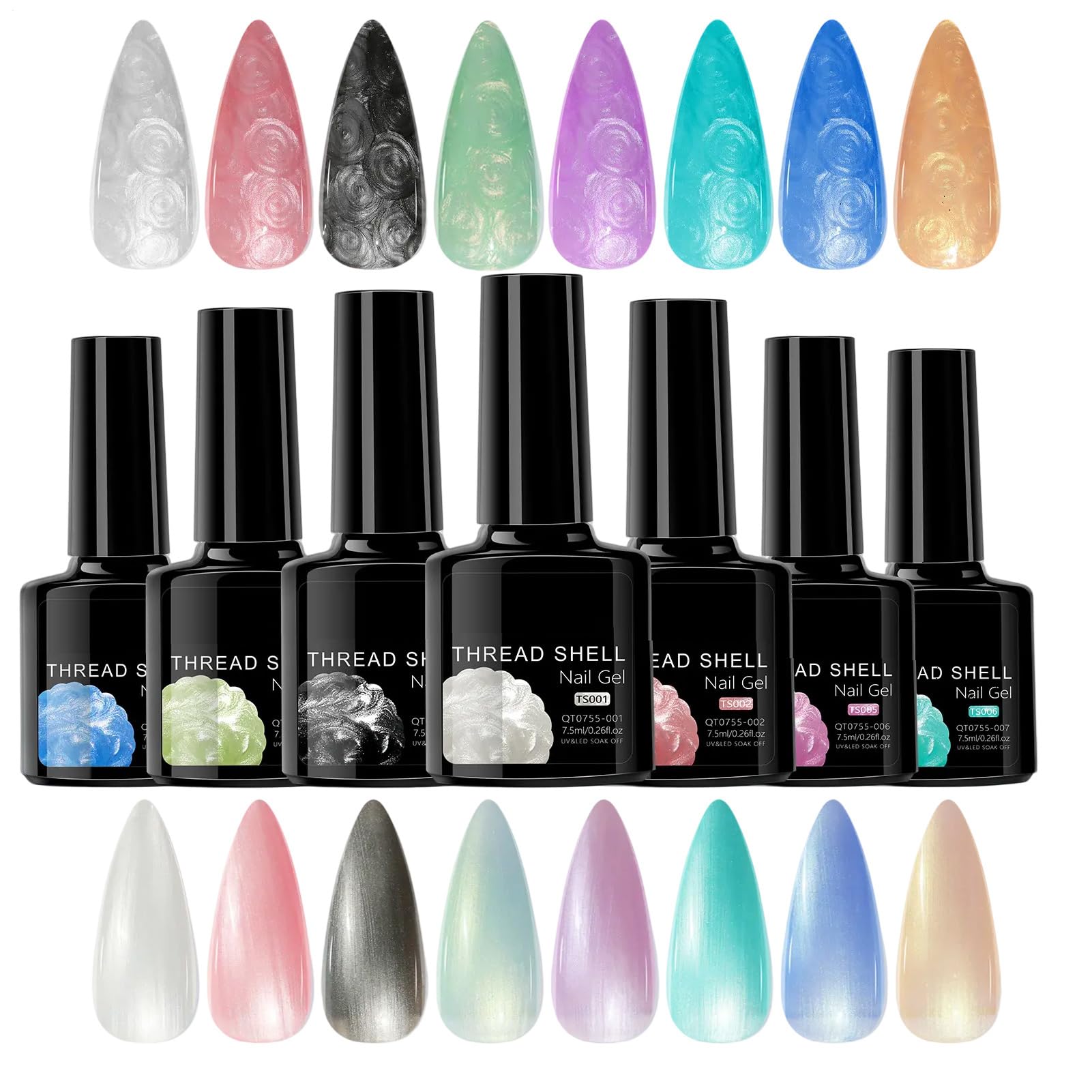 Esmalte de uñas de gel UV efecto perla con acabado sofisticado de salón de belleza 8