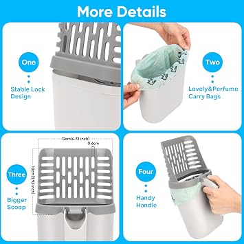 MYPIN Large Cat Litter Scooper with Extra 135 Count Litter Waste Bags