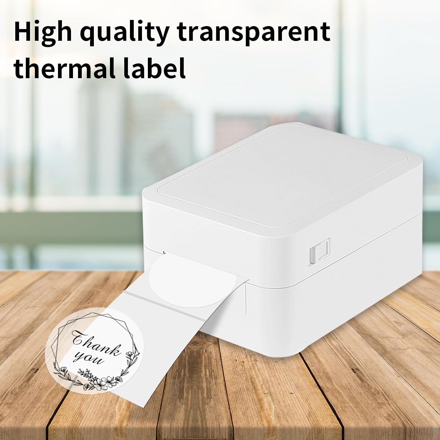 3 Inch Transparent Round Thermal Label, Self-Adhesive Clear Waterproof Circle Sticker for Logo Design, Multipurpose Direct Thermal Labels, 300 Sheets/1 Roll image 4
