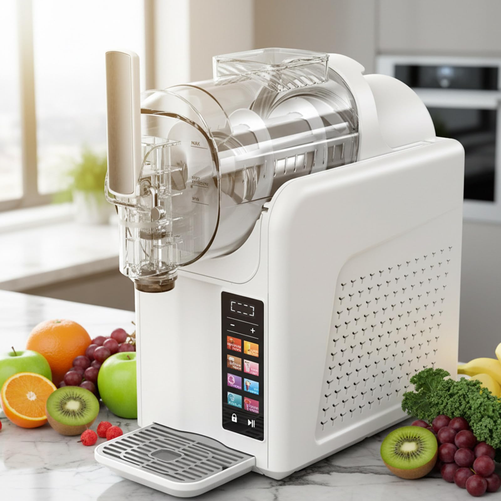 ZYLDDS Slushy Maker Machine,Slushie Maker Machine,Electric Soft Serve Ice Cream Device with 7 Presets, Child Lock,Self-Cleaning,for Home Café Bar Countertop White-Singlecylinder