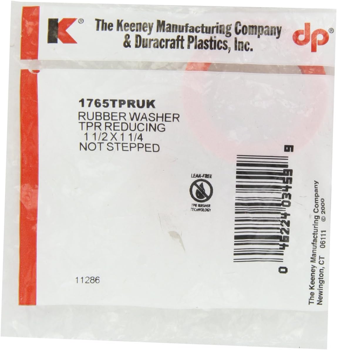 Keeney 1765TPRUK 11/2Inch by 11/4Inch Rubber Slip Joint Reducing
