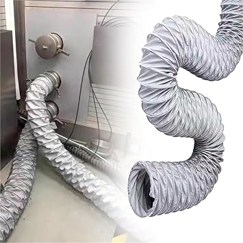 Industrial 4 6 8 10 12 2 3 5 Inch Ducting, Flexible Dryer Vent Hose/Ducto para Secadora De Ropa for Tight Space/Workshops, Heat-Resistant Fume Extractor DuctingL 3.3ft,Dia 6"