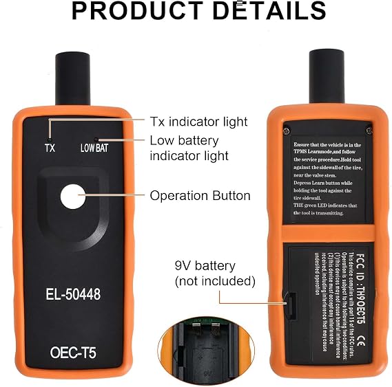 Colexy TPMS Reset Tool, Accurate Measurement Tire Pressure Sensor Reset Tool, TPMS Relearn Tool Easy to Use, Save Time TPMS Activation Tool, TPMS Reset Activation Tool for Vehicles, Car Accessories