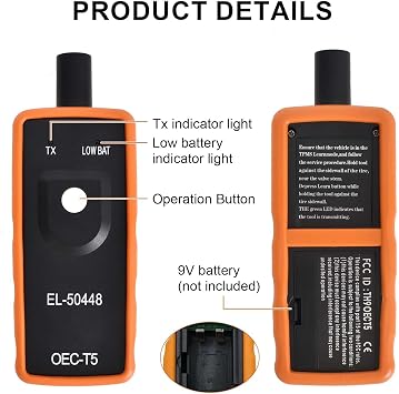 Colexy TPMS Reset Tool, Accurate Measurement Tire Pressure Sensor Reset Tool, TPMS Relearn Tool Easy to Use, Save Time TPMS Activation Tool, TPMS Reset Activation Tool for Vehicles, Car Accessories