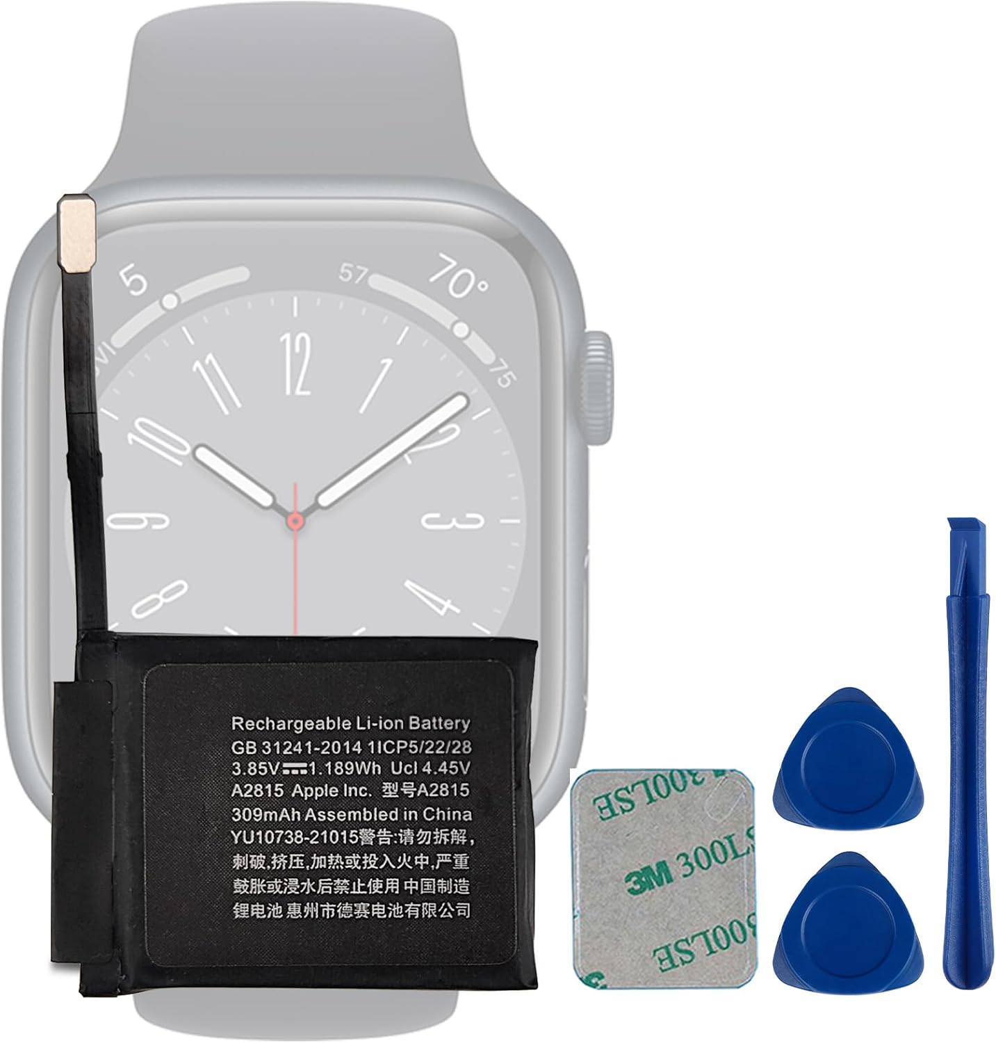 A2815 Replacement Battery Compatible with Apple Watch Series 8 45mm Model A2771 A2774 A2775 A2858 with Toolkit
