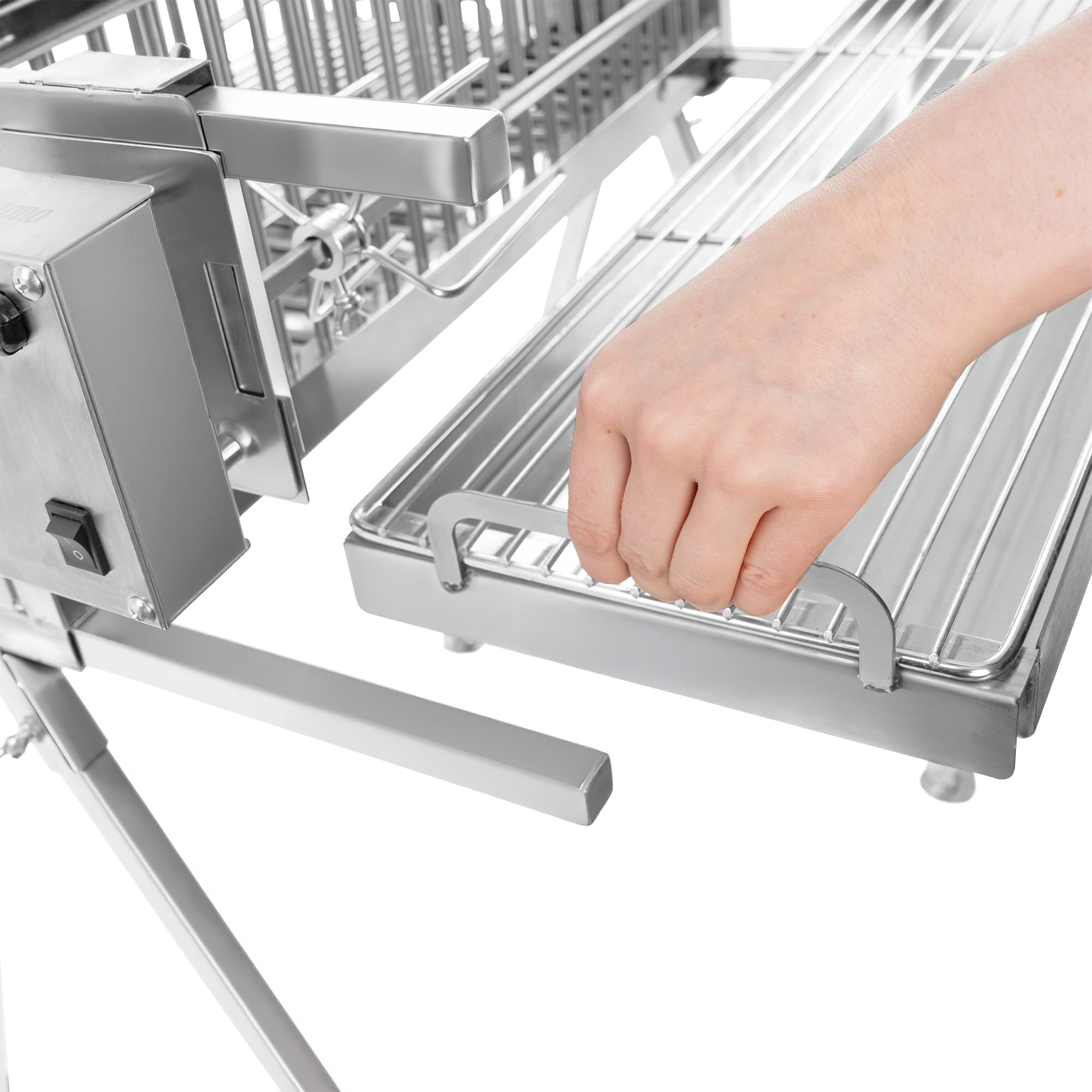 BBQ-Toro Edelstahl Doppel Spießgrill mit Motor | Vertikalgrill mit zwei Grillspießen, Hähnchengrill | Spießbratengrill, Elektrischer Drehspieß Grill | Rotisserie Grill, Drehspießröster