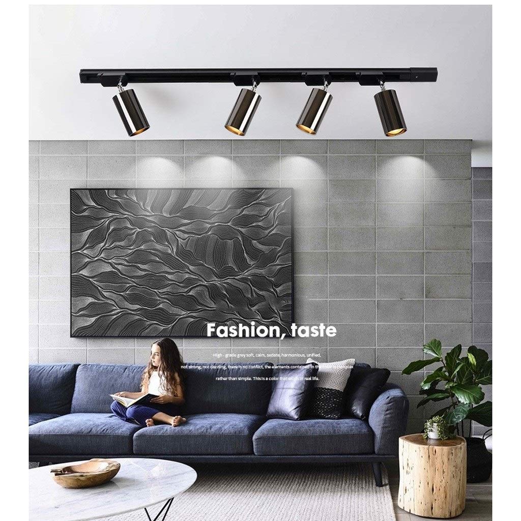 Spot de plafond, éclairage sur rail LED, spots muraux rotatifs pour couloir, cuisine, salon, centre commercial - Noir 15 W - Lumière blanche